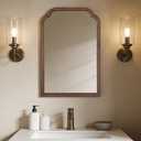 WallBeyond Wood Bathroom Mirrors for Wall Mounted, 20" x 30" Rustic Wood Frame Wall Mirrors Decorative for Living Room or Bedroom Vanity Mirror (Walnut)
