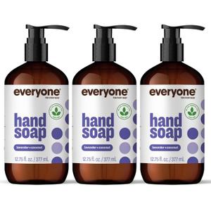 Everyone Liquid Hand Soap, 12.75 Ounce (Pack of 3), Lavender and Coconut, Plant-Based Cleanser with Pure Essential Oils