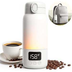 17 Oz Electric Heated Coffee Mug Rechargeable for Travel Z5 Self Heating Smart Temperature Control Warming Heated Travel Coffee Mug On The Go Coffee Cup with 5-12H Battery Life (Gray)