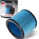 Shop-Vac High Performance 90350/90304/90344 Cartridge Filter, Fits most 5-16 Gallon Shop-Vac Wet/Dry Vacuums, High Efficiency Nanofiber Filtration Paper, Reusable, 1 Pack