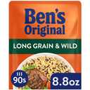 BEN'S ORIGINAL Ready Rice Long Grain and Wild Flavored Rice, Easy Dinner Side, 8.8 oz Pouch (Pack of 12) (EXP 07/14/26)
