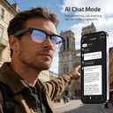 AI Smart Glasses with Camera and Bluetooth,8MP 4K HD Camera Glasses,Supports AI Voice Control/Photo/Video/Audio Recording,Smart Glasses with 133 Translations,IP67 Waterproof for Business & Outdoor