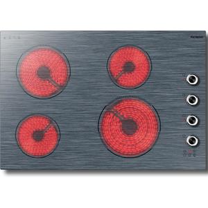 Electric Cooktop 30 Inch, 4 Burner Electric Stove 6700W, Brushed Pattern, 9 Power Lecels, 220V-240V Built-in Electrical Cooktop, Knob Control Cooktops with Safe Lock, Timer