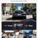 3 Channel 4K Dash Cam with STARVIS 2 Sensor, Free 128GB Card and WiFi 6 up to 20MB/s, Dash Camera for Cars with Front Rear Inside, 4K 2K 1080P, IR Night Vision, GPS, 24H Parking Mode, G-Sensor