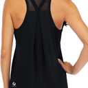 ICTIVE Workout Tops for Women Loose Fit Racerback Mesh Backless Muscle Tank Running Shirts (Large, Black)