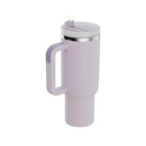 YOUEXPERT 40 oz Tumbler with Handle and Straw Tumbler with Lid and Straw Stainless Steel Tumblers, Car Mug Outdoor Sports Travel 40oz Insulated Tumblers (Taro Orchid)