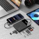 YOTUO 1TB External Hard Drive, USB C Multiport Hub HDD 7-in-1, USB 3.0, SD/TF Card Reader, Docking Station, Multi-Function HDD for Windows, Mac, Android, TV, iPhone 15/16/17, Laptop, Desktop, PC