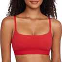 INLYRIC Women's Cotton Bralette - Wireless Unlined Sleep Comfortable Seamless Cami Bra (Medium, Deep Red)