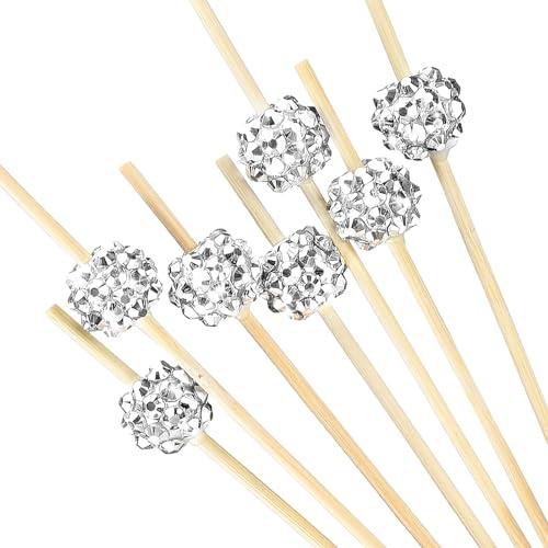 100 Pack Cocktail Picks cute red Cake Decorations Bamboo Cocktail Sticks Decorative Food Desserts Cupcake Toppers for Party Birthday Decoration