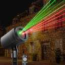 Christmas Projector Lights Outdoor with Remote Control, Red and Green Galaxy Laser Light with IP65 Waterproof, Home Decor for Wedding Garden Yard Holiday Party (RG)