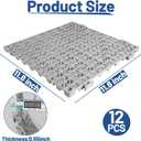 12PCS Drainage Interlocking Floor Tiles 11.8" x 11.8", Modular Interlocking Cushion Soft PVC Floor Non-Slip Splicing Waterproof Mat for Pool, Shower, Patio, Balcony, Bathroom, Kitchen, YardGrey