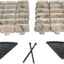 EasyFlex No-Dig Landscape Edging with Anchoring Spikes, 2.7 in Tall Decorative Stone-Look Garden Border, 15 Foot Kit, Brown