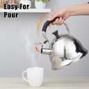 Stainless Steel Whistling Tea Kettle Stovetop - 3.1QT Tea Top Mirror Finish, 304 Stainless Interior, Foldable Handle, Fast Heating for Tea, Coffee & Gifts