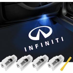 No Fade Car Door Lights Logo Compatible with Infiniti, LED Welcome Lights Accessories for Q50 Q60 Q70 G25 G37 QX50/56/60/70/80 M25/35/37/45/56 FX35/37/45/50 EX25/35/37 (IF-4pcs)