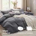 Bedsure Dark Grey California King Duvet Cover - Prewashed Cotton-Like Polyester Extra Soft Bedding Set, Includes 1 Cal King Duvet Cover 104x98 Inches with Zipper Closure & 2 Pillow Shams, No Comforter  04 - Dark Grey (No Comforter), California King (104" X 98")
