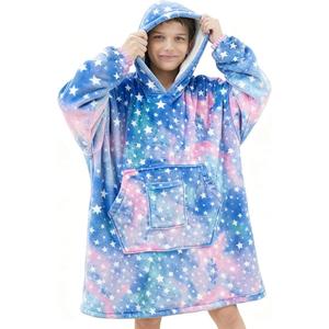 REDESS Blanket Hoodie Sweatshirt, Wearable Blanket Oversized Sherpa with Sleeves and Giant Pocket, Cozy Hoodie for Adult Kids
