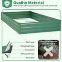 ONCEMORE Galvanized Raised Garden Bed for Vegetables Flowers Herbs, Metal Raised Garden Bed Kit with 2 PCS Tomato Cage, Gloves, Trellis Netting, Plant Labels, Plant Ties, Green 6×3×1FT