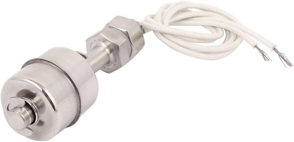 Wired Water Liquid Level Sensor Dual Ball Stainless Steel Float Switch Silver Tone (100mm)