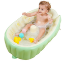 Rlozftel Baby Bathtub, Inflatable Baby Bathtub with Press Type Air Pump(Tool Free), PVC Materials(Phthlate Free), Safety Non Slip Baby Bath Tub with Back Support & Thick Cushion for 0-3 Ages, Green ‎34.2"L x 20.8"W x 11.4