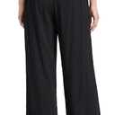 Zylioo Tall Pants for Women Long Inseam Wide Leg Palazzo Pants High Waisted Flowy Summer Beach Pants with Pockets, L, Black
