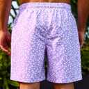 Verdusa Men's Drawstring Waist Swimwear Beach Shorts Swim Trunks with Pockets (L)