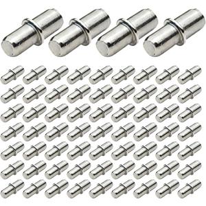 5mm Shelf Pegs for Shelves Cabinet Shelf Support Pegs Metal Shelving Pins for Bookshelf Furniture Kitchen Closet Heavy Duty Pegs Bracket for Shelves in Cabinet Metal Shelf Clips 100Pcs