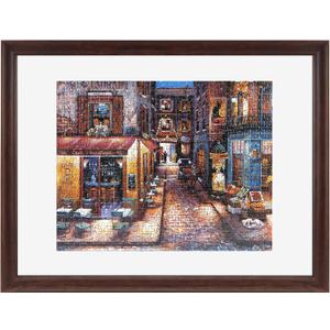 MCS 18x24 Puzzle Frame for Finished Puzzles, Walnut Woodgrain Vertical & Horizontal Wall-Mounted Large Picture Display for Preservation (1-Pack)