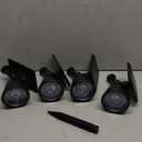 Pack of 4 Solar Powered Spotlights Outdoor Waterproof for Tree, Flag, House, Ground Landscape Bright Sunset Spot Lights for Outside Yard, Garden, Lawn, Driveway with Adjustable Lamp & Panel, Cool White