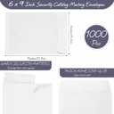 Fuutreo 1000 Counts White Envelopes 6 x 9 Inch Self Adhesive Catalog Security Mailing Envelopes with Adhesive for Mailing Storage Organizing Home Office