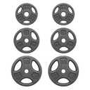 Athletic Works 35LB Cast Iron Weight Plate Set, 2 Each of 2.5, 5 and 10LB, 1-inch Holes Fit Standard Sized Bar