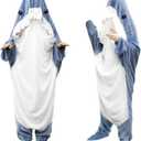 Shark Wearable Blanket Hoodie Onesie for Kids Adult,Cozy Fleece Shark Blanket Hoodie, Shark Cosplay Costume Kids Women Men (Small)