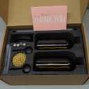 [Luxury] Kitchen Soap Dispenser Set - 16OZ Amber Glass Bottle, Stainless Steel Pump, Instant Dry Tray, Waterproof Labels, Non-Slip Silicone Pad, and Dish Brush | Upgrade for Your Kitchen and Bathroom