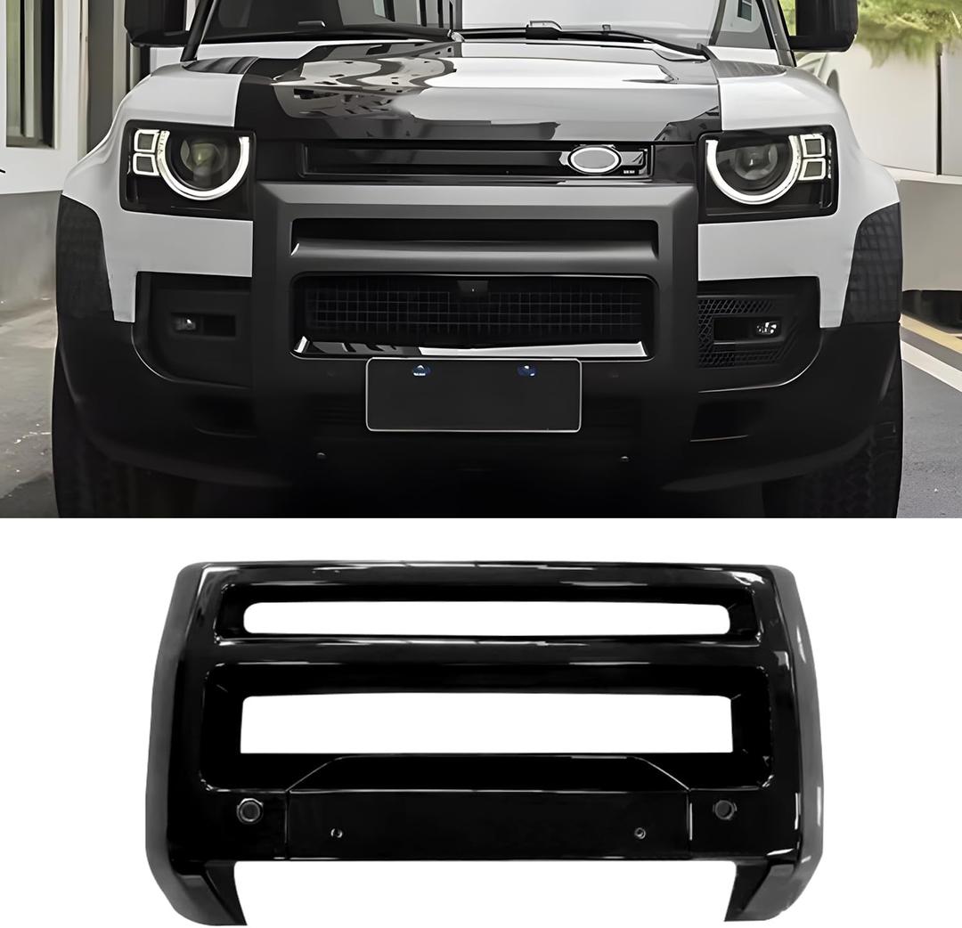 Front Bumper Cover Guard Compatible with 2020-2025 Land Rover Defender 90 110 130 ABS Plastic Bull Bar Grille Protector Exterior Trim Accessories