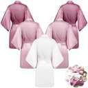 Velmitten 3 Pcs Bridesmaid Wedding Robes Silky Bridal Party Bride Bridesmaid Satin Bridal Robe for Wedding