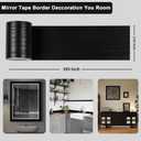 Alened 10M White Wood Grain Mirror Frame Border Peel and Stick Wallpaper, Removable PVC Waterproof Bathroom Mirror Tape Sticker Trim, Kitchen Wallpaper Self Adhesive Decor Sticker 3.93" x 393"