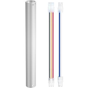 24 Inch Ceiling Fan Extension Downrod and Wires,Ceiling Fan Downrod,Ceiling Fans and Accessories Extension Downrod Replacement Parts,Polished Finish Matte White