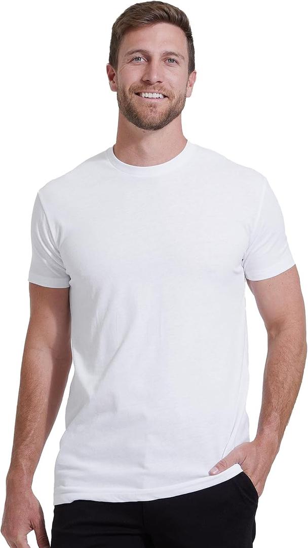 True Classic Mens T-Shirts – Short Sleeve Crew Neck T Shirts for Man, Cotton Blend Plain Novelty Men's T-Shirt (Large, Staple)