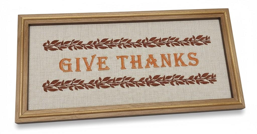 Holiday Home 7.9in Wood Wall Sign Give Thanks