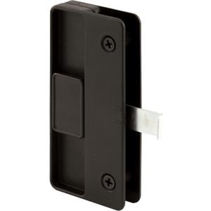 Prime-Line A 177 Sliding Screen Door Latch and Pull, 3 in. Hole Center, Black Plastic with Steel Latch, Mortise Install (Single Pack)