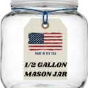 Half Gallon Glass Large Mason Jar Wide Mouth with Airtight Metal Lid - 1/2 Gallon (64oz) Capacity - Pickling, Storing and Canning- BPA-Free Dishwasher Safe- By Kitchentoolz - Made in USA