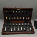 Deluxe Chess Set 16.5'' Wooden Large Folding Chess Board Game with Handle, Weighted Acrylic Chess Pieces - 3.5" King with Storage Slots for Beginners, Professional Players