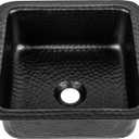 Monarch Abode Kitchen & Bar Sink 12-inch Glasgow Dual Mount Drop in Bar Prep Sink, Hand Hammered Matte Black Aluminum Sinks, Drop in or Undermount Kitchen Sinks, Decorative Single Dual Mount Bowl
