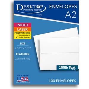 Ultra Thick White A2 Envelopes - Sturdy, Durable, Heavyweight Envelopes for Invitations & Greeting Cards (100 Pack)