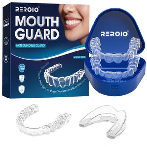 REROIO Anti Grinding Guard, Mouth Guard for Grinding Teeth at Night, Mouth Guard for Sleeping, Perfect fit Night Guards for Teeth Grinding, Reusable Mouthguard for Adults