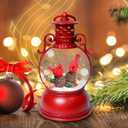 Christmas Snow Globes, Cardinal Christmas Snow Lantern with 8 Songs, 6H Timer Battery & USB Powered Glitter Music Box for Christmas Table Decorations Home Decor (Red11)