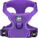 PoyPet Reflective Soft Breathable Mesh Dog Harness No Choke Double Padded Vest Adjustable(Purple,S)