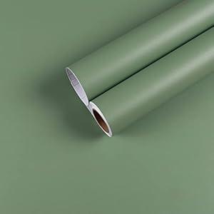 CHIHUT 30"x118" Wide Size Sage Green Contact Paper Peel and Stick Wallpaper Removable Self Adhesive Solid Green Wall Paper Waterproof Textured Wallpaper for Kitchen Countertops Cabinets Walls