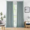 WEST LAKE Mineral Green Full Blackout Curtains 102 Inches Length with Liner,Bailey Pinch Pleated Drapes with Back Tabs for Bedroom Living Room,Modern Linen Textured Window Treatment,40" Wx102 Lx2