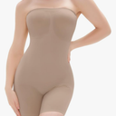 LUMIVAE Shapewear Bodysuits for Women, Tummy Control Full Body Shaper with Removable Straps, Seamless Strapless Body Suit, Beige (short) S-M