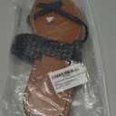 Women's Flat Sandals Casual Summer Sandals Dress Fashion Round Open Flip Flop Thong Sandals Braided Black Size 8